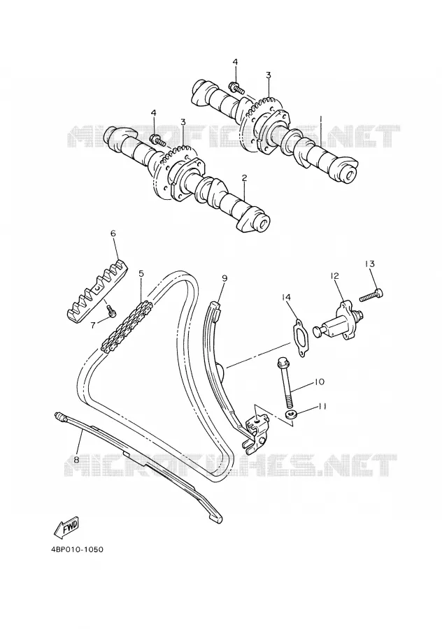 ARBRE A CAMES / CHAINE DE DISTRIBUTION Yamaha MOTO 600 1995 XJS DIVERSION  XJ600S