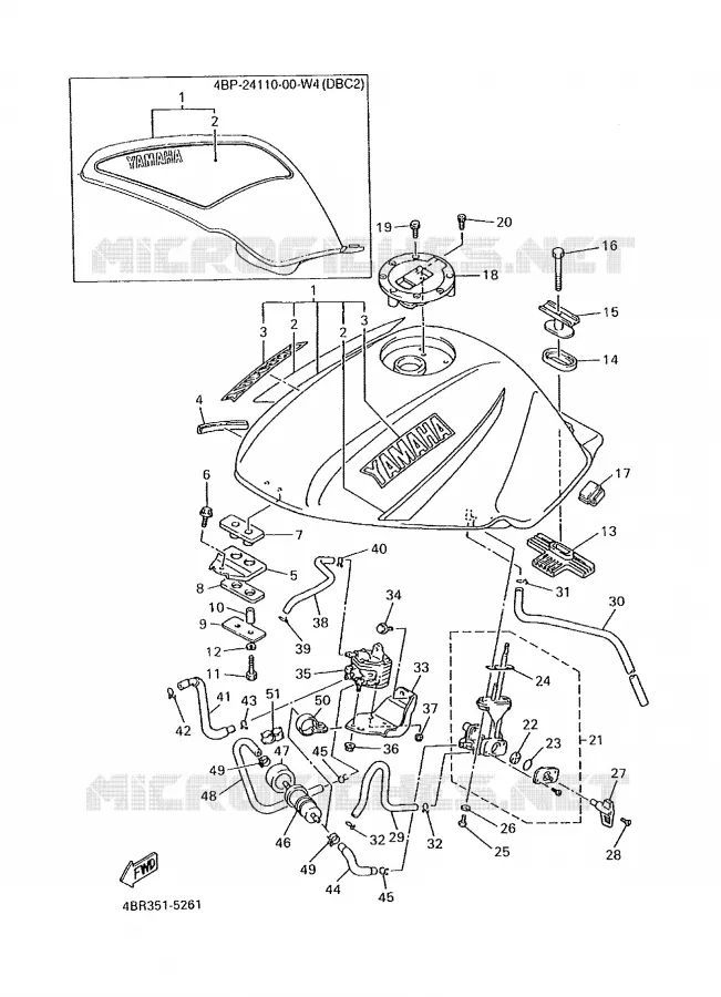 RESERVOIR A ESSENCE Yamaha MOTO 600 1995 XJS DIVERSION  XJ600S