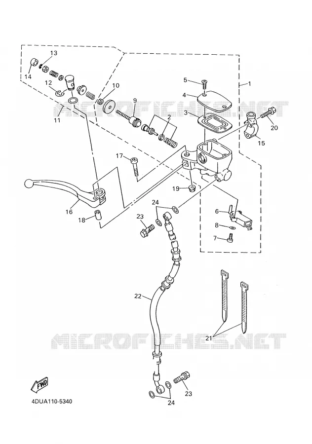 MAITRE CYLINDRE AVANT Yamaha MOTO 600 1995 XJS DIVERSION  XJ600S