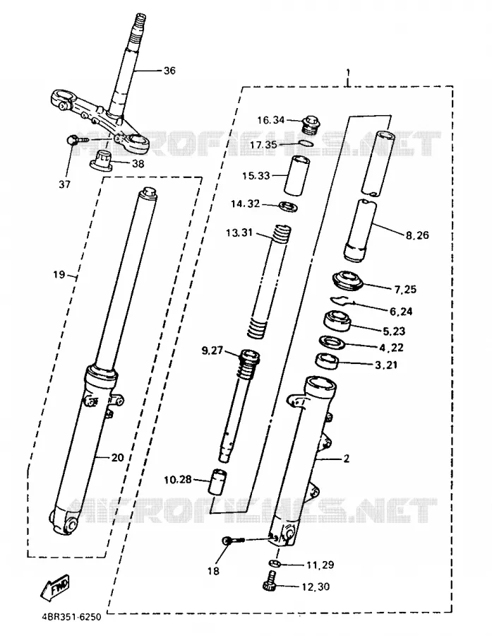 FOURCHE Yamaha MOTO 600 1996 XJS DIVERSION  XJ600S