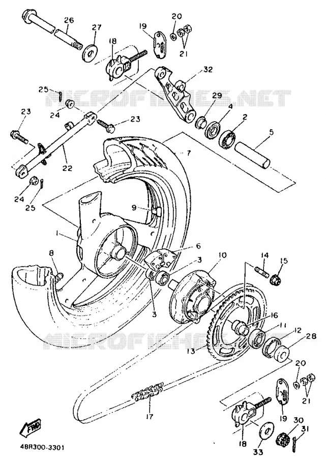 ROUE ARRIERE Yamaha MOTO 600 1996 XJS DIVERSION  XJ600S