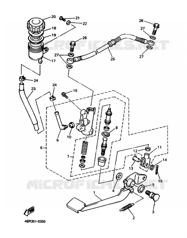 MAITRE CYLINDRE DE FREIN ARRIERE Yamaha MOTO 600 1996 XJS DIVERSION  XJ600S