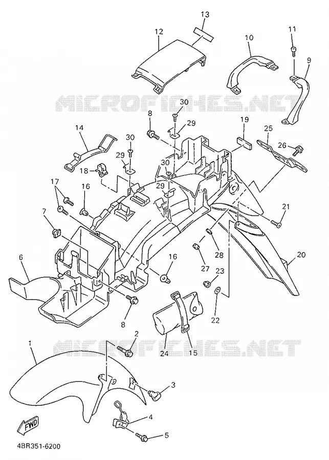 GARDE BOUE Yamaha MOTO 600 1997 XJS DIVERSION  XJ600S