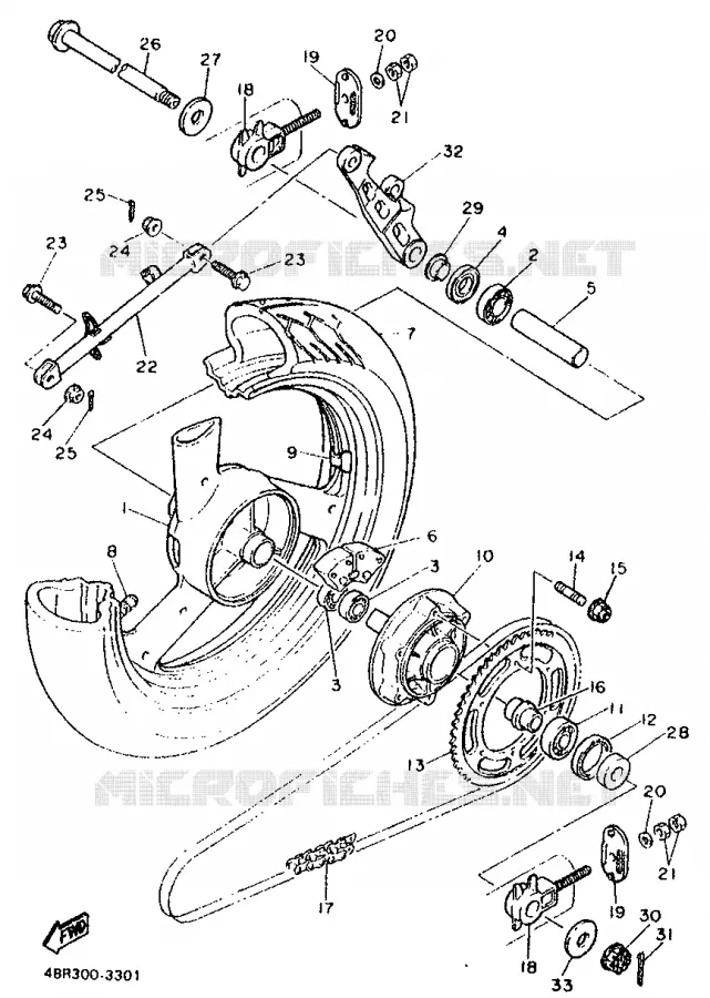 ROUE ARRIERE Yamaha MOTO 600 1997 XJS DIVERSION  XJ600S