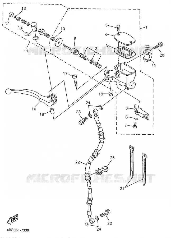 MAITRE CYLINDRE AVANT Yamaha MOTO 600 1997 XJS DIVERSION  XJ600S