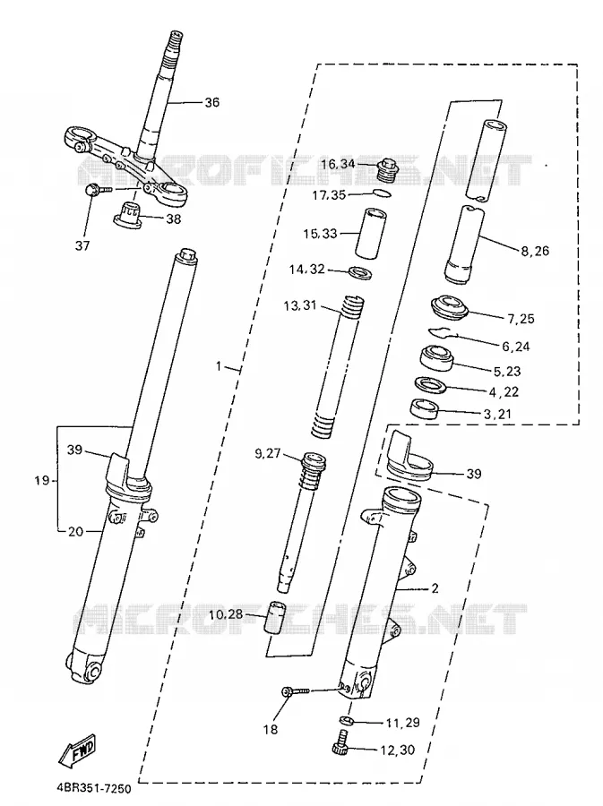 FOURCHE Yamaha MOTO 600 1997 XJS DIVERSION  XJ600S