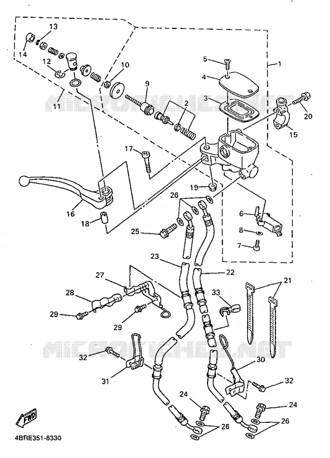 MAITRE CYLINDRE AVANT Yamaha MOTO 600 1998 XJS DIVERSION  XJ600S