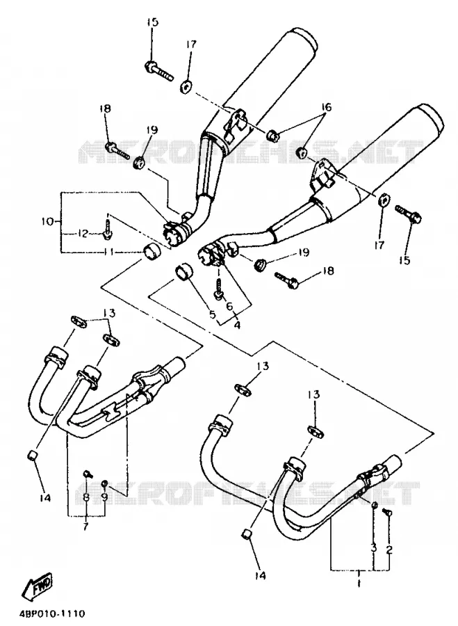 ECHAPPEMENT Yamaha MOTO 600 1998 XJS DIVERSION  XJ600S
