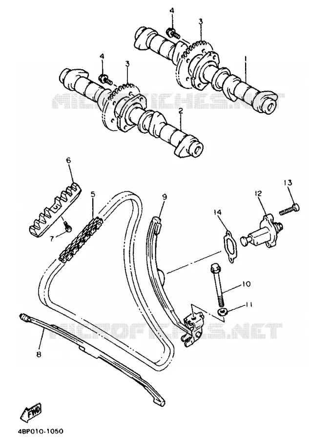 ARBRE A CAMES / CHAINE DE DISTRIBUTION Yamaha MOTO 600 1998 XJS DIVERSION  XJ600S