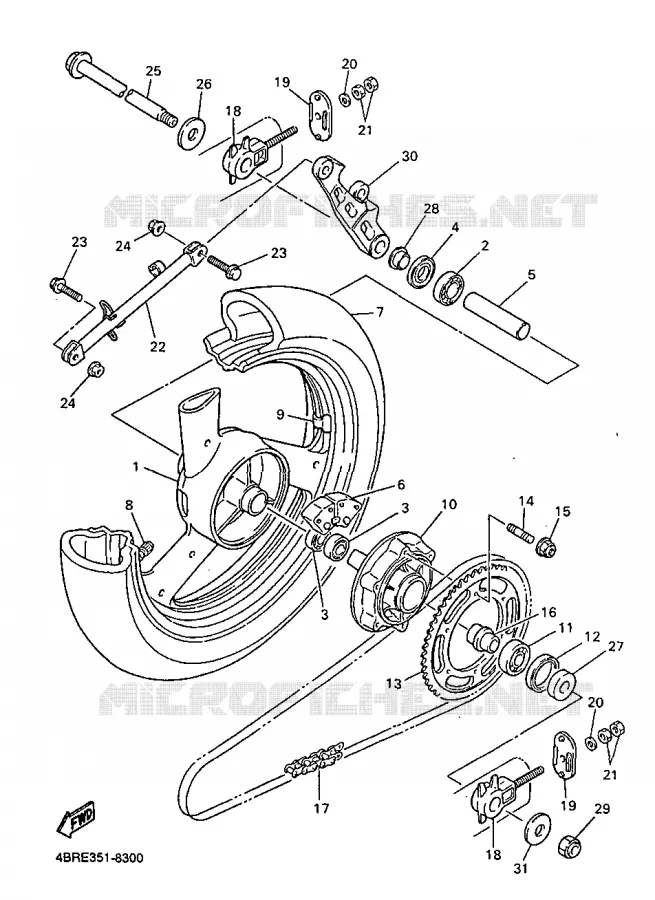 ROUE ARRIERE Yamaha MOTO 600 1998 XJS DIVERSION  XJ600S