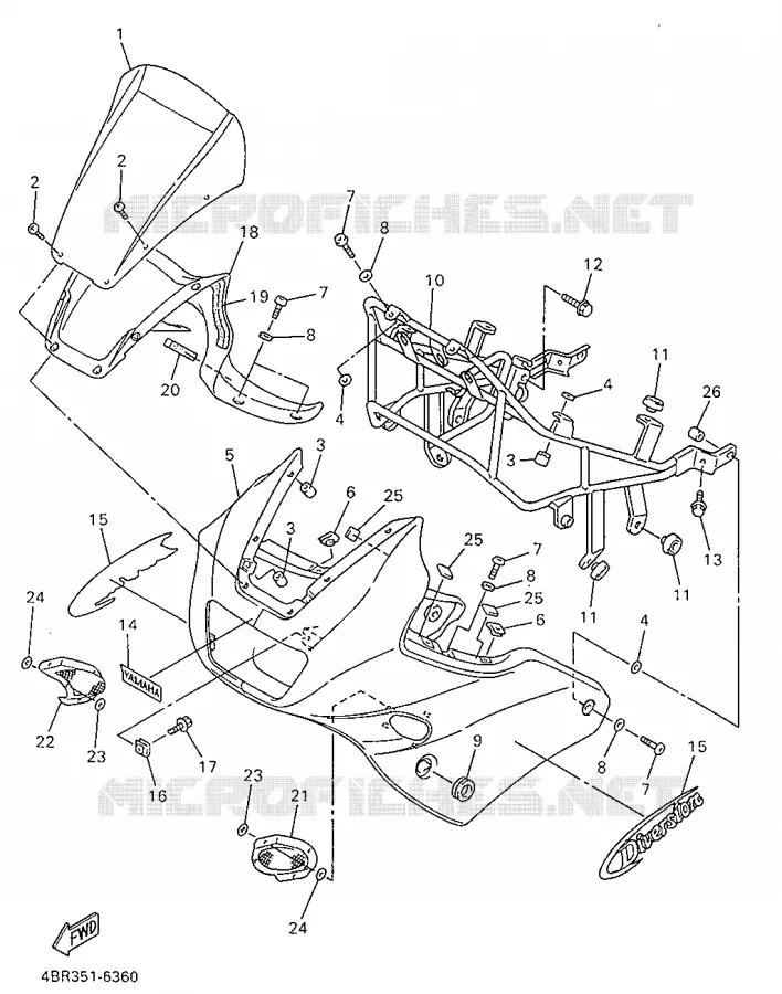 CARENAGES 1  Yamaha MOTO 600 1998 XJS DIVERSION  XJ600S