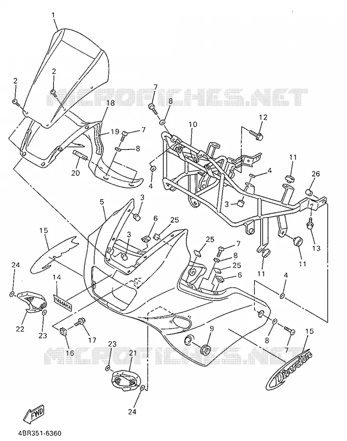 CARENAGES 1  Yamaha MOTO 600 1998 XJS DIVERSION  XJ600S