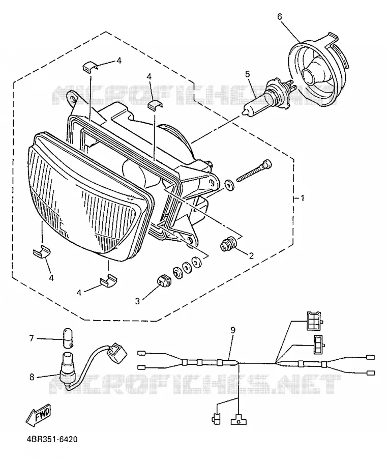 PHARE  Yamaha MOTO 600 1998 XJS DIVERSION  XJ600S