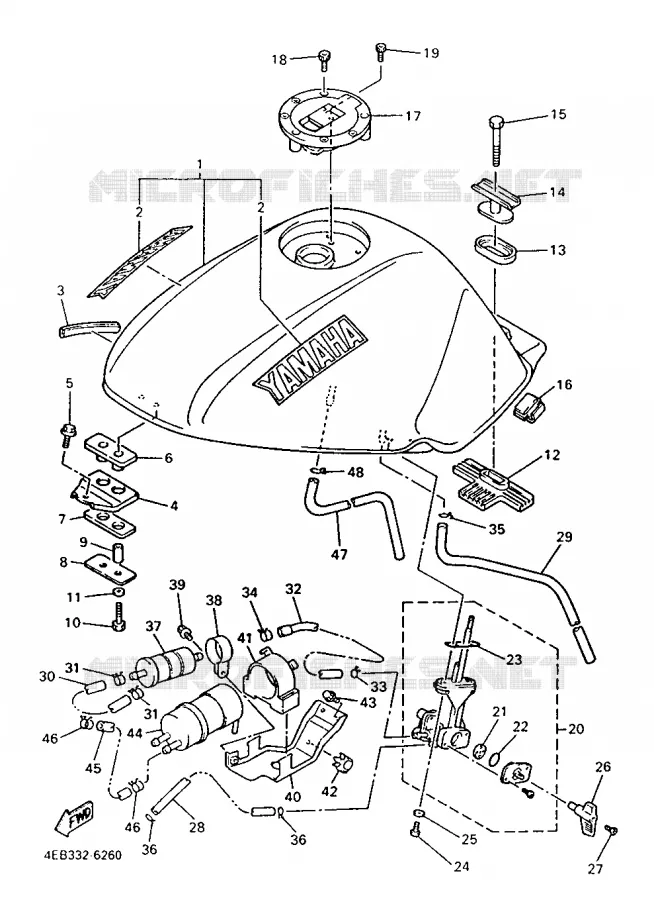 RESERVOIR A ESSENCE Yamaha MOTO 600 1998 XJS DIVERSION  XJ600S