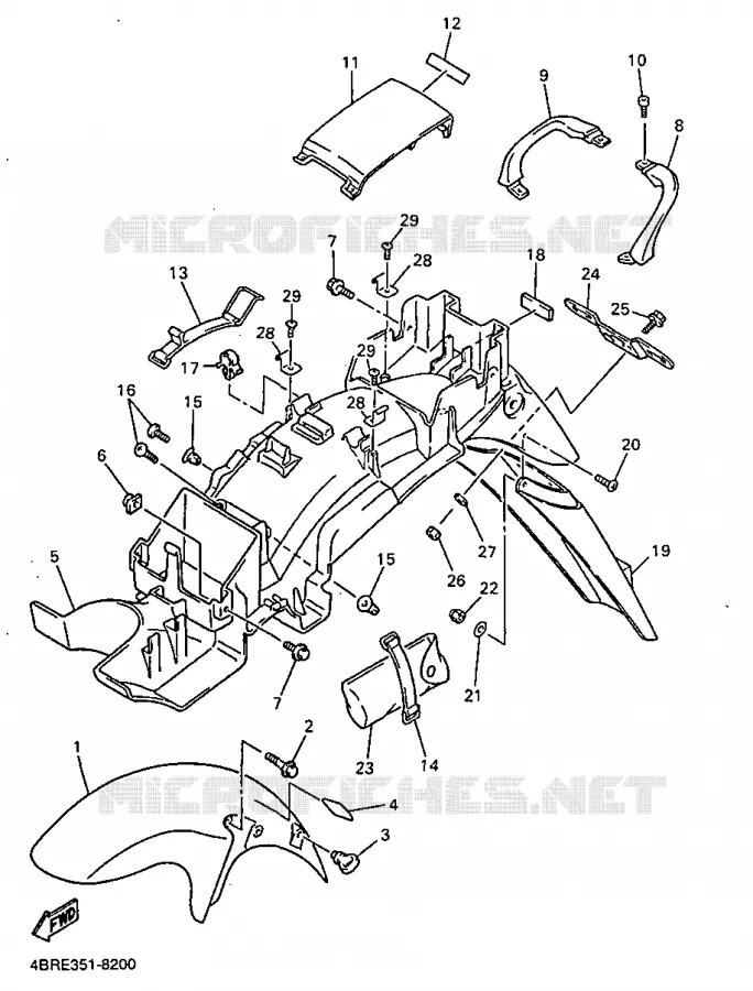 GARDE BOUE Yamaha MOTO 600 1998 XJS DIVERSION  XJ600S
