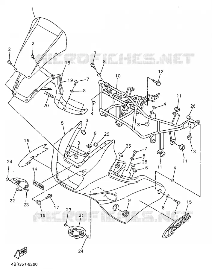 CARENAGES 1  Yamaha MOTO 600 1998 XJS DIVERSION  XJ600S