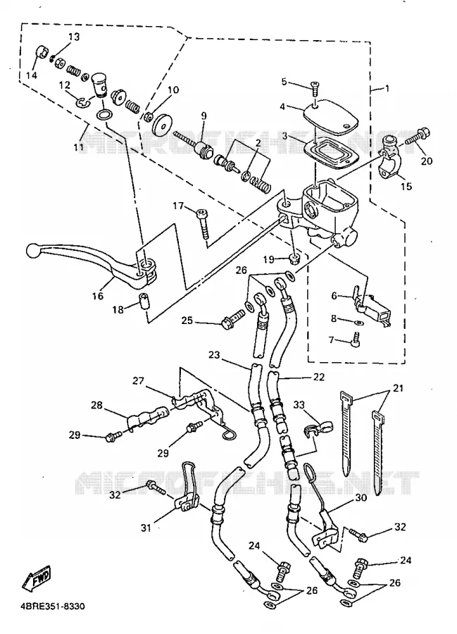 MAITRE CYLINDRE AVANT Yamaha MOTO 600 1999 XJS DIVERSION  XJ600S
