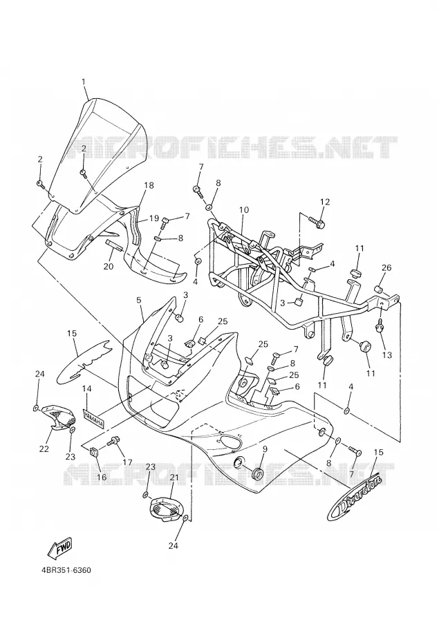 CARENAGES 1  Yamaha MOTO 600 2000 XJS DIVERSION  XJ600S