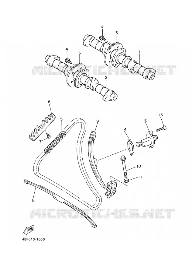 ARBRE A CAMES / CHAINE DE DISTRIBUTION Yamaha MOTO 600 2000 XJS DIVERSION  XJ600S