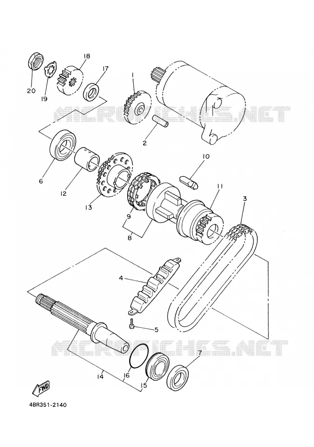 EMBRAYAGE DE DEMARREUR Yamaha MOTO 600 2000 XJS DIVERSION  XJ600S