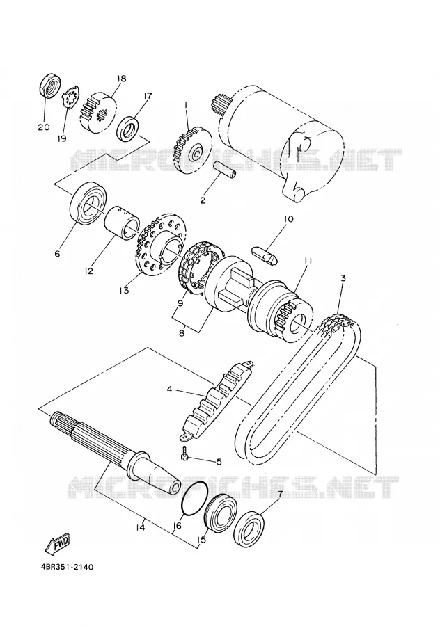 EMBRAYAGE DE DEMARREUR Yamaha MOTO 600 2000 XJS DIVERSION  XJ600S
