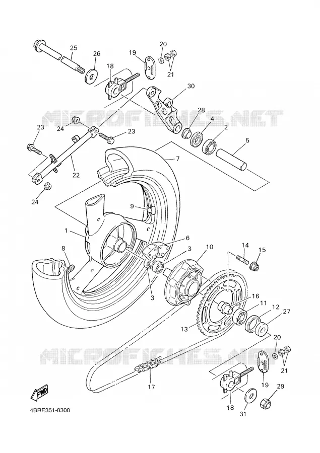 ROUE ARRIERE Yamaha MOTO 600 2000 XJS DIVERSION  XJ600S