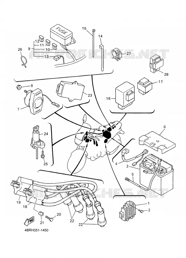 PARTIE ELECTRIQUE 1 Yamaha MOTO 600 2001 XJS DIVERSION  XJ600S