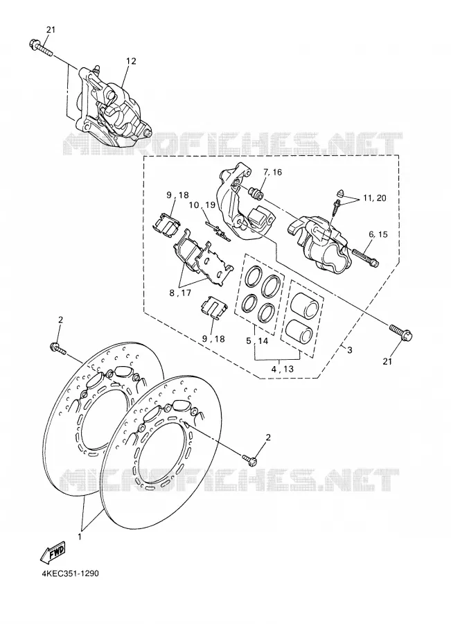 ETRIER DE FREIN AVANT Yamaha MOTO 600 2001 XJS DIVERSION  XJ600S