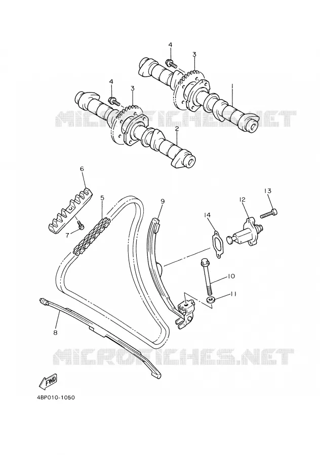 ARBRE A CAMES / CHAINE DE DISTRIBUTION Yamaha MOTO 600 2001 XJS DIVERSION  XJ600S