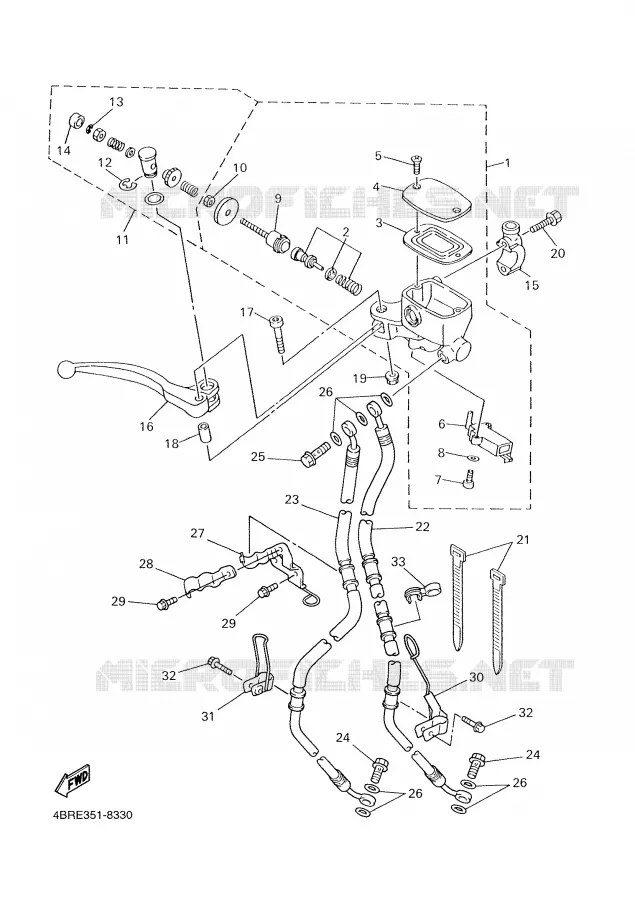 MAITRE CYLINDRE AVANT Yamaha MOTO 600 2001 XJS DIVERSION  XJ600S