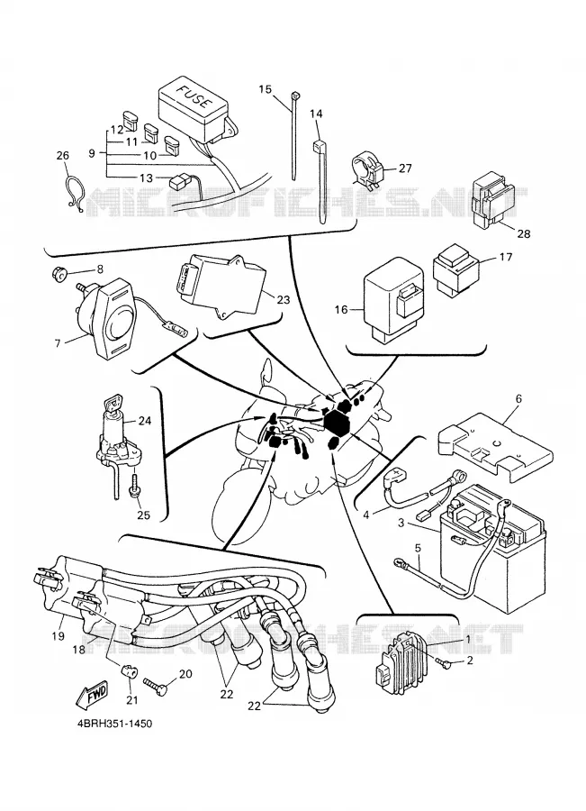 PARTIE ELECTRIQUE 1 Yamaha MOTO 600 2002 XJS DIVERSION  XJ600S