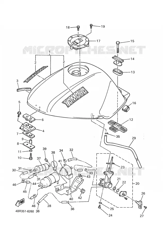 RESERVOIR A ESSENCE Yamaha MOTO 600 2002 XJS DIVERSION  XJ600S