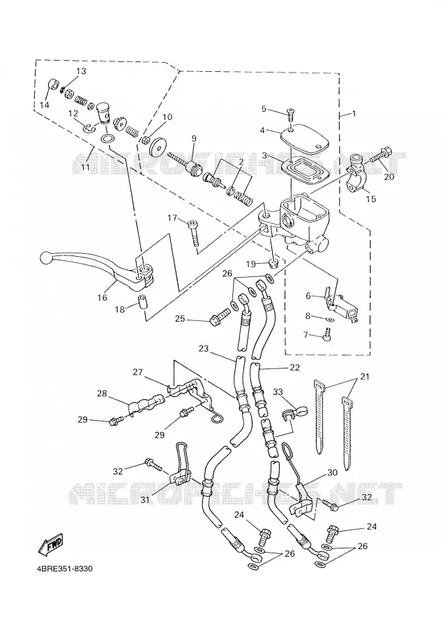 MAITRE CYLINDRE AVANT Yamaha MOTO 600 2002 XJS DIVERSION  XJ600S