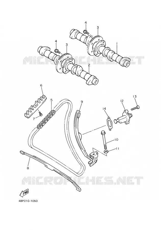 ARBRE A CAMES / CHAINE DE DISTRIBUTION Yamaha MOTO 600 2002 XJS DIVERSION  XJ600S
