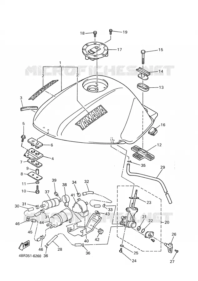 RESERVOIR A ESSENCE Yamaha MOTO 600 2002 XJS DIVERSION  XJ600S