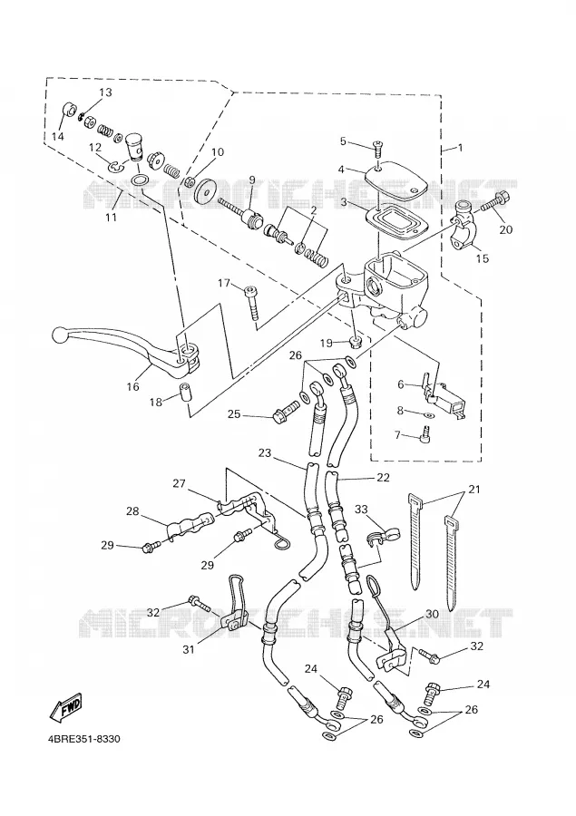 MAITRE CYLINDRE AVANT Yamaha MOTO 600 2002 XJS DIVERSION  XJ600S