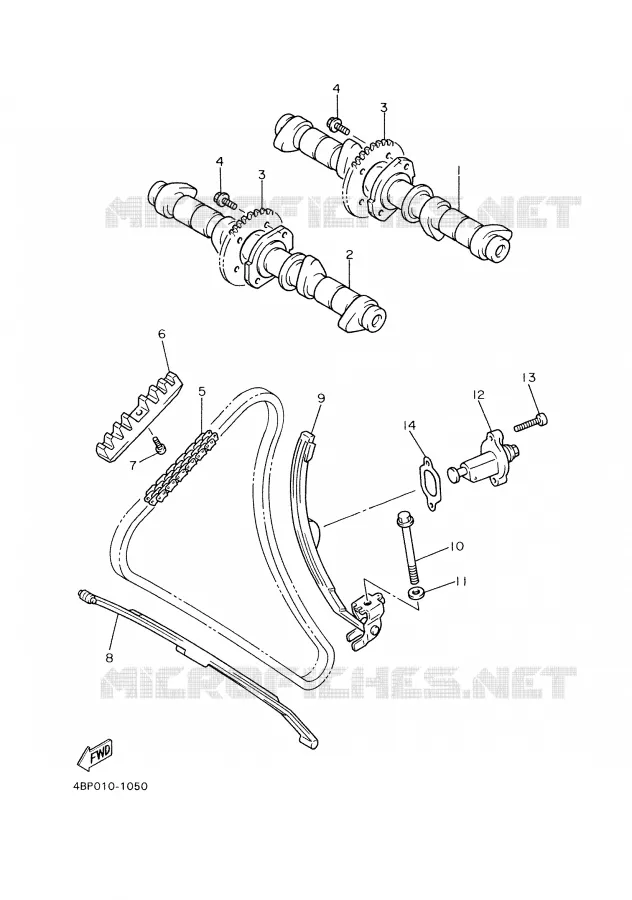 ARBRE A CAMES / CHAINE DE DISTRIBUTION Yamaha MOTO 600 2002 XJS DIVERSION  XJ600S
