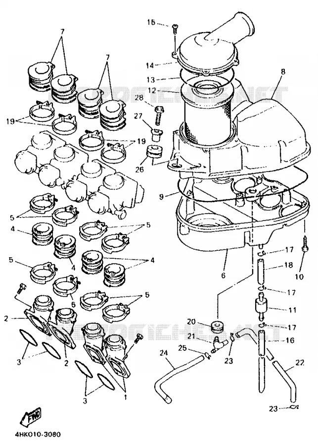 ADMISSION Yamaha MOTO 600 1994 XJS DIVERSION  XJ600S (25.1KW)