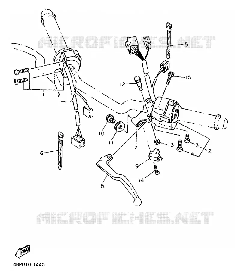 COMMODO / LEVIER Yamaha MOTO 600 1992 XJS DIVERSION  XJ600S (37KW)