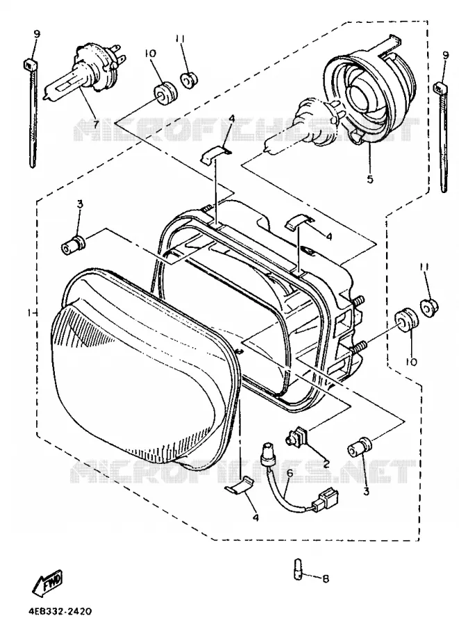 PHARE  Yamaha MOTO 600 1993 XJS DIVERSION  XJ600S (37KW)