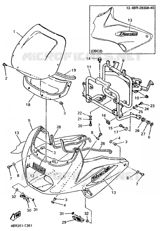 CARENAGE AVANT Yamaha MOTO 600 1995 XJS DIVERSION  XJ600S (37KW)