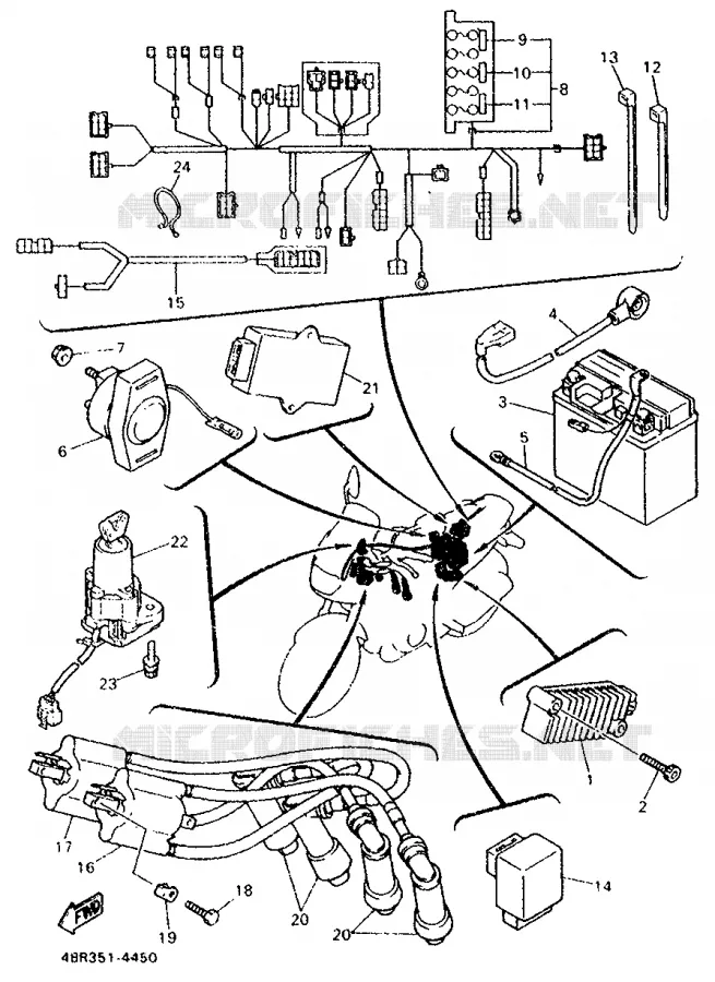PARTIE ELECTRIQUE 1 Yamaha MOTO 600 1995 XJS DIVERSION  XJ600S (37KW)