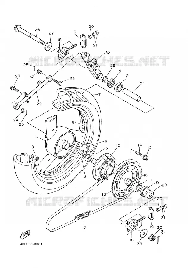 ROUE ARRIERE Yamaha MOTO 600 1997 XJS DIVERSION  XJ600S