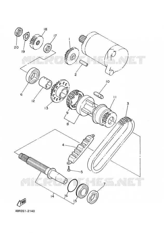 EMBRAYAGE DE DEMARREUR Yamaha MOTO 600 1997 XJS DIVERSION  XJ600S