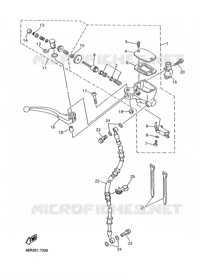 MAITRE CYLINDRE AVANT Yamaha MOTO 600 1997 XJS DIVERSION  XJ600S