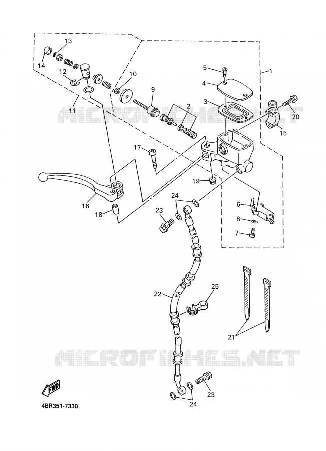 MAITRE CYLINDRE AVANT Yamaha MOTO 600 1997 XJS DIVERSION  XJ600S