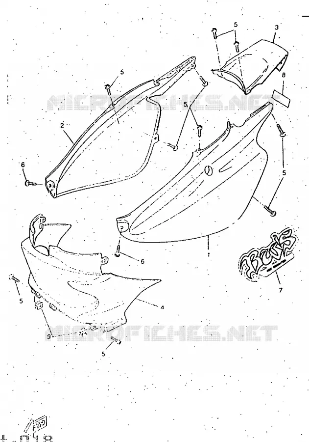 COUVERCLE LATERAL Yamaha SCOOTER 50 1997 NEXT GENERATION  CW50RS
