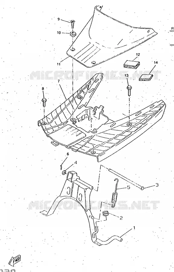 SUPPORT / REPOSE PIEDS Yamaha SCOOTER 50 1997 NEXT GENERATION  CW50RS