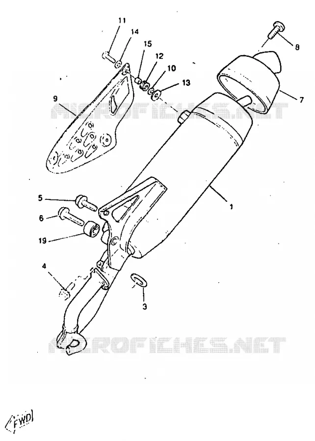 ECHAPPEMENT Yamaha SCOOTER 50 1998 BOOSTER  CW50RS