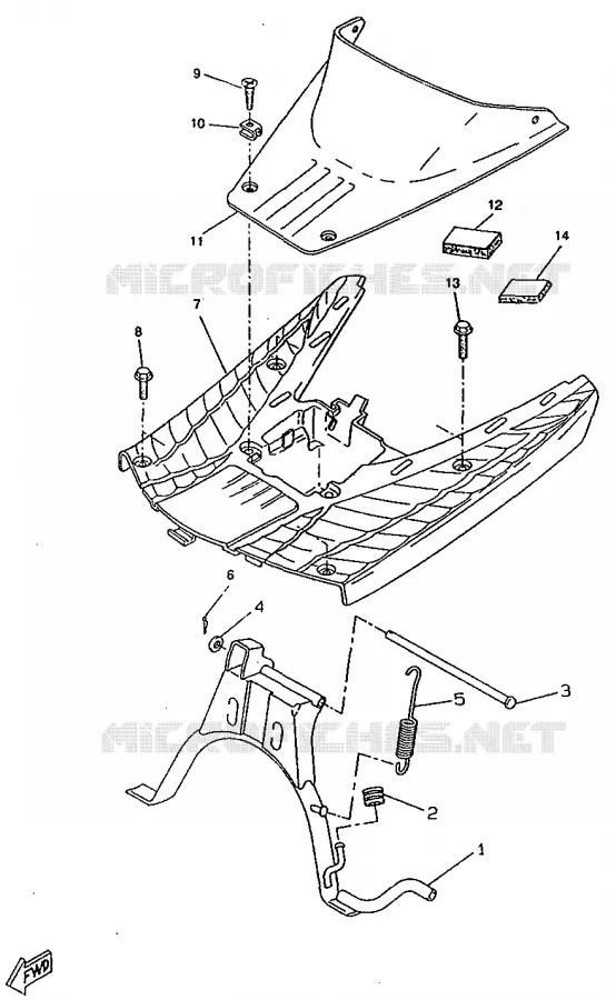SUPPORT / REPOSE PIEDS Yamaha SCOOTER 50 1998 BOOSTER  CW50RS